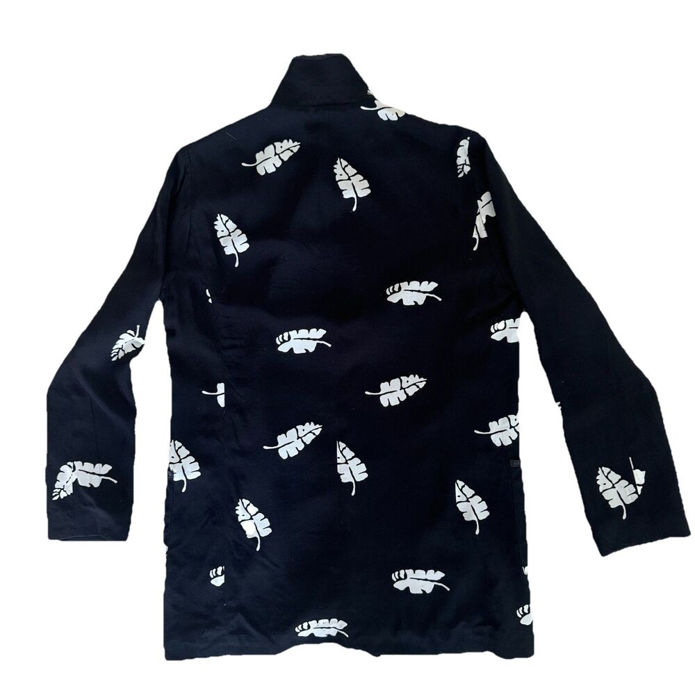 Capulet Leaf Print Jacket XS Black‎ White Botanical Lightweight Chic Boutique - Picture 2 of 12